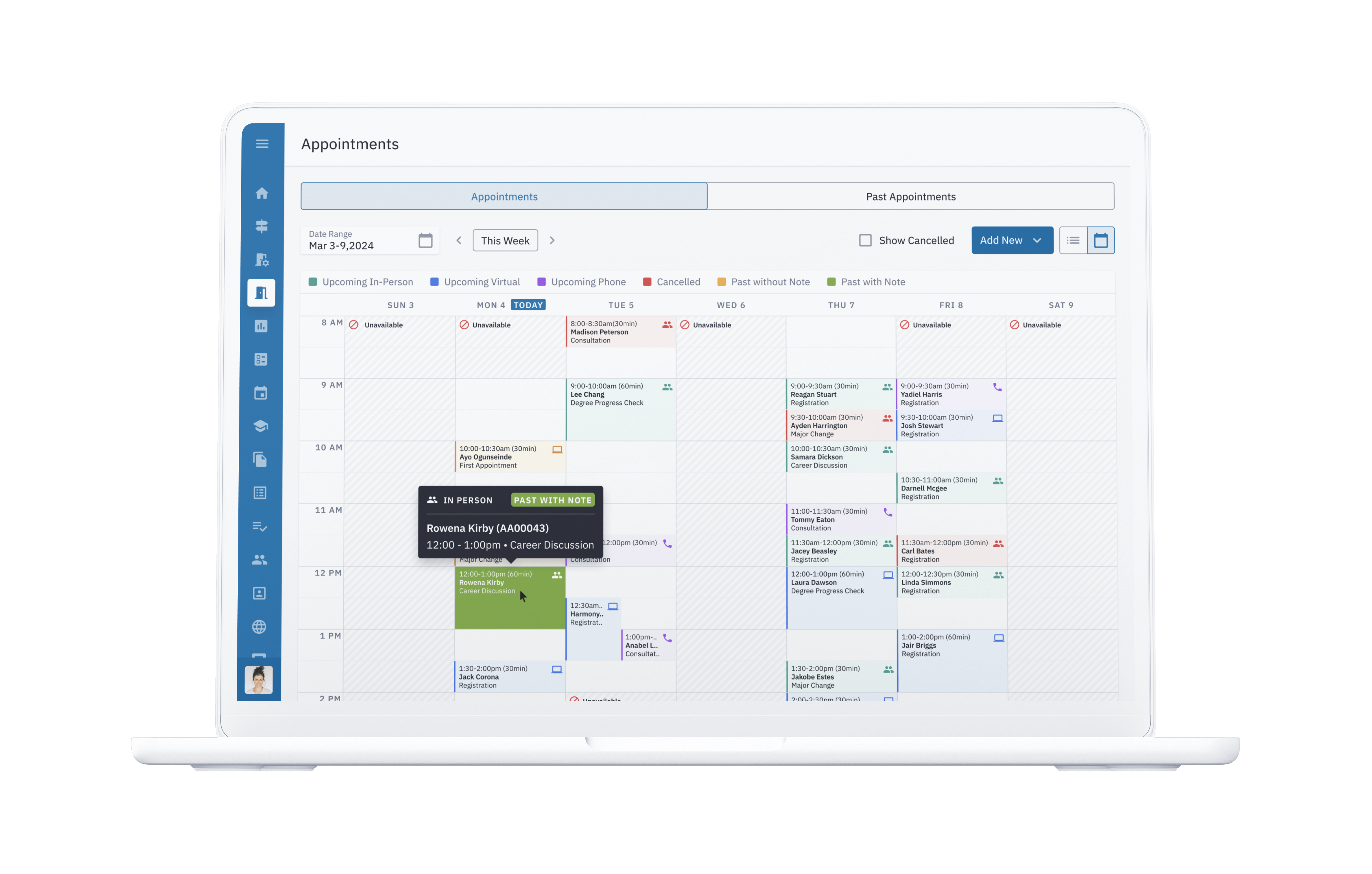 Advisee Relationship mockup